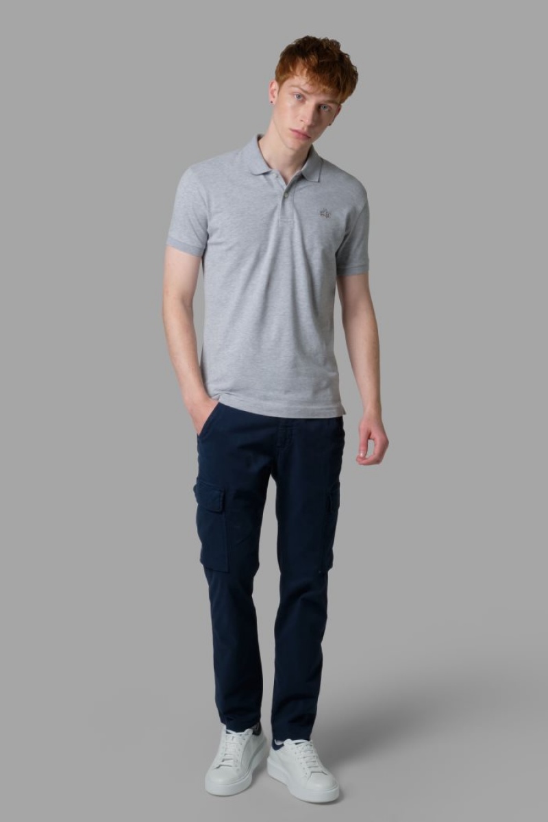 La Martina Slim-fit Muške Polo Majica Svijetlo Sive | XXV-0119