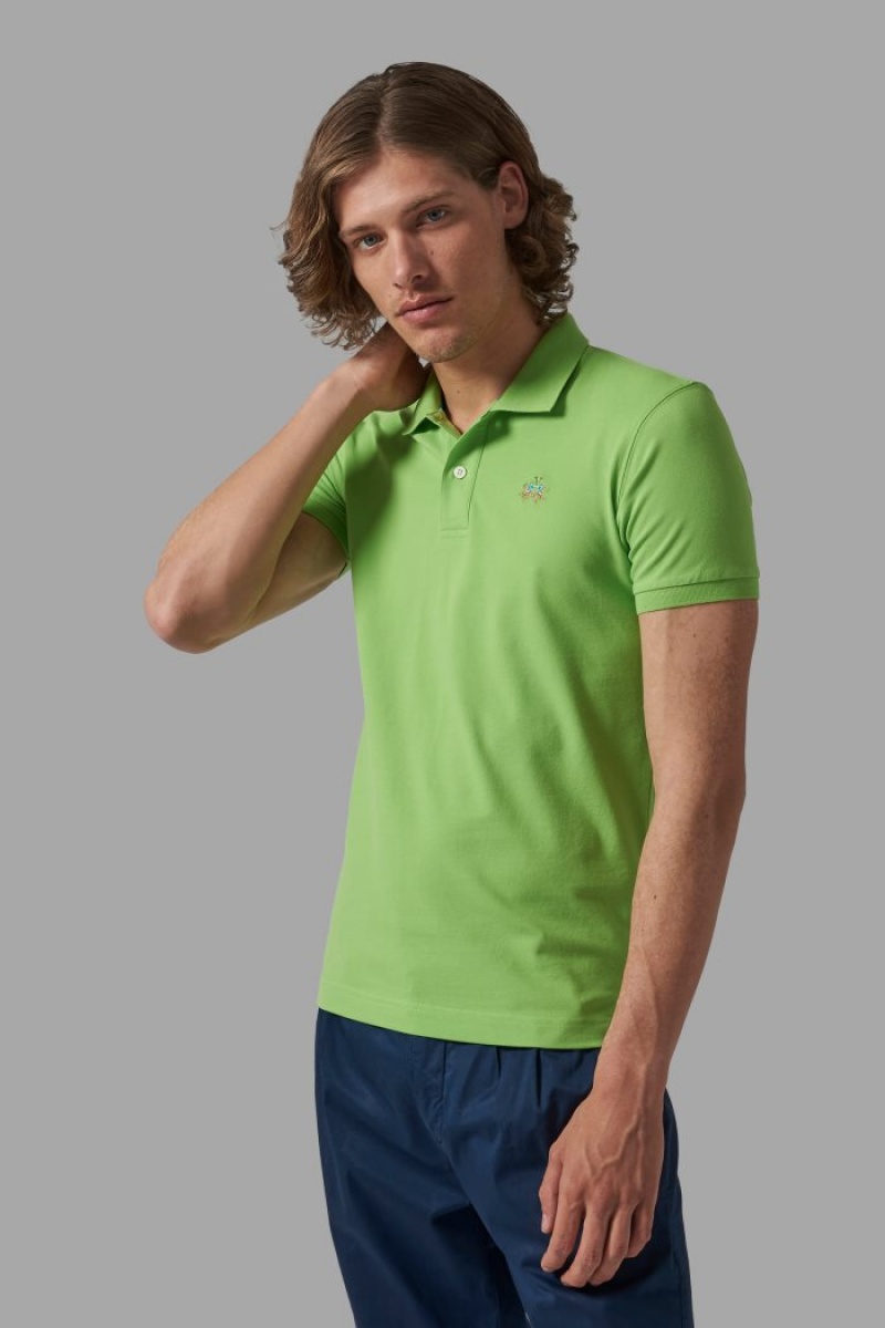 La Martina Slim-fit Muške Polo Majica Svijetlo Zelene | SUP-0054