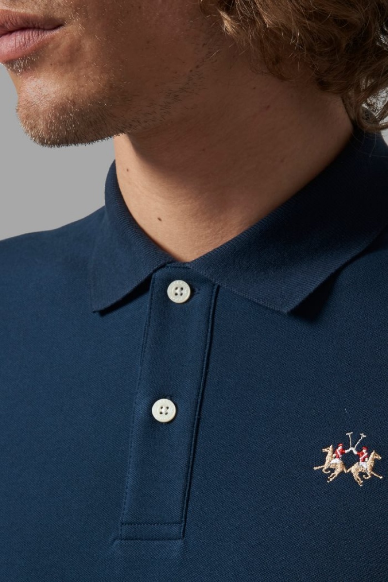 La Martina Slim-fit Muške Polo Majica Tamnoplave | MTX-1620