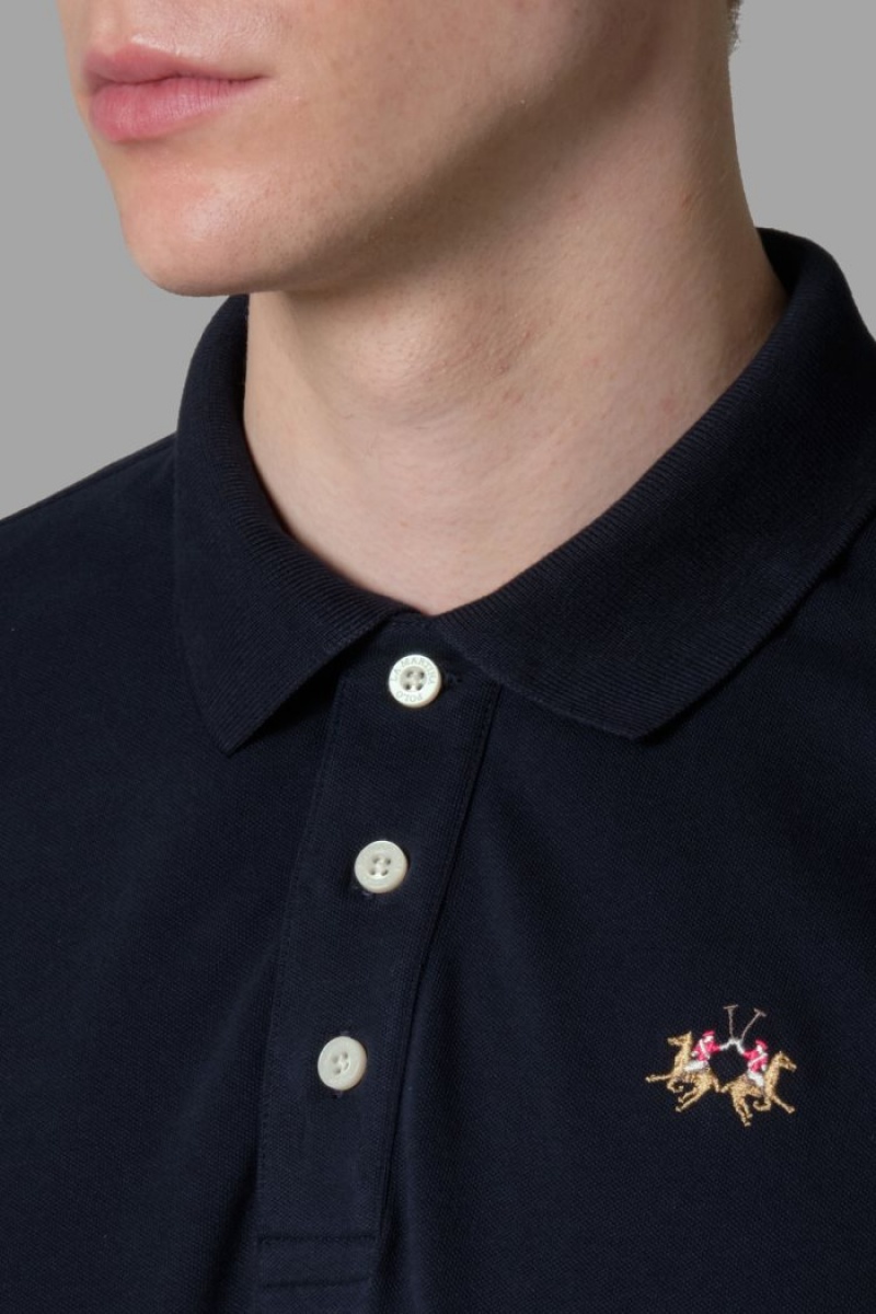 La Martina Slim-fit Muške Polo Majica Tamnoplave | BDV-2818