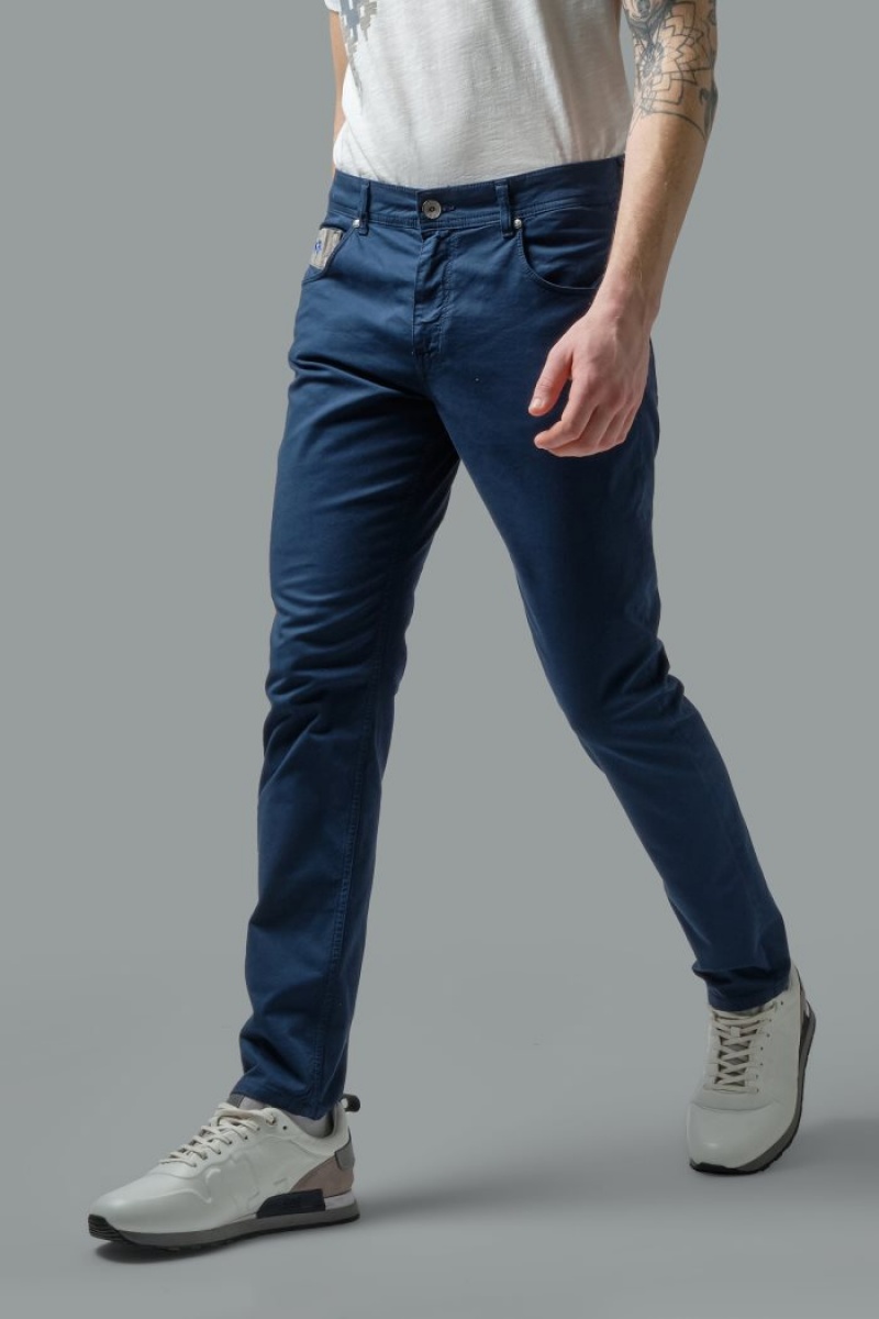 La Martina Slim-fit Stretch Cotton Muške Hlače Tamnoplave | PRS-8291