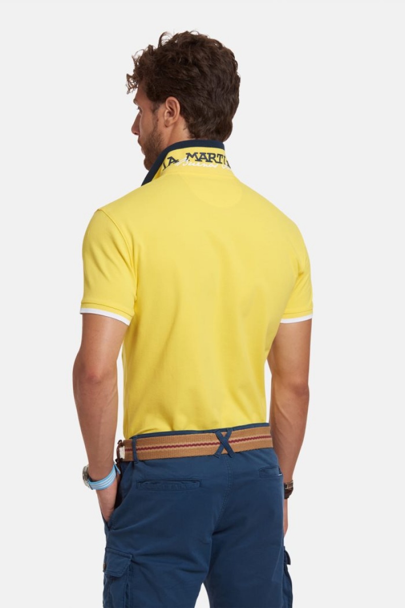 La Martina Slim-fit Stretch Piqué Muške Polo Majica Žute | IBH-0340