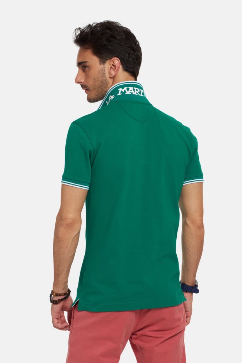 La Martina Slim-fit Stretch Piqué Muške Polo Majica Zelene | QCJ-2580