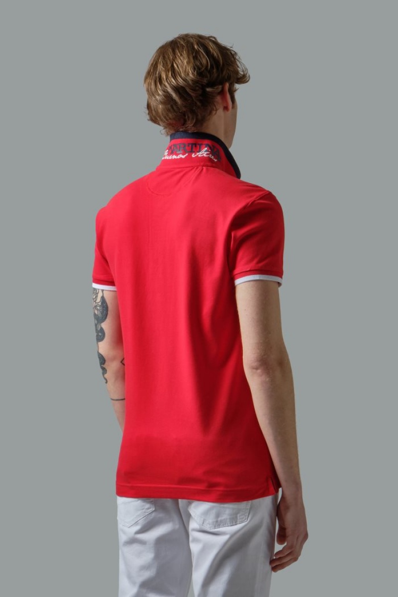 La Martina Slim-fit Stretch Piqué Muške Polo Majica Crvene | DYB-6270