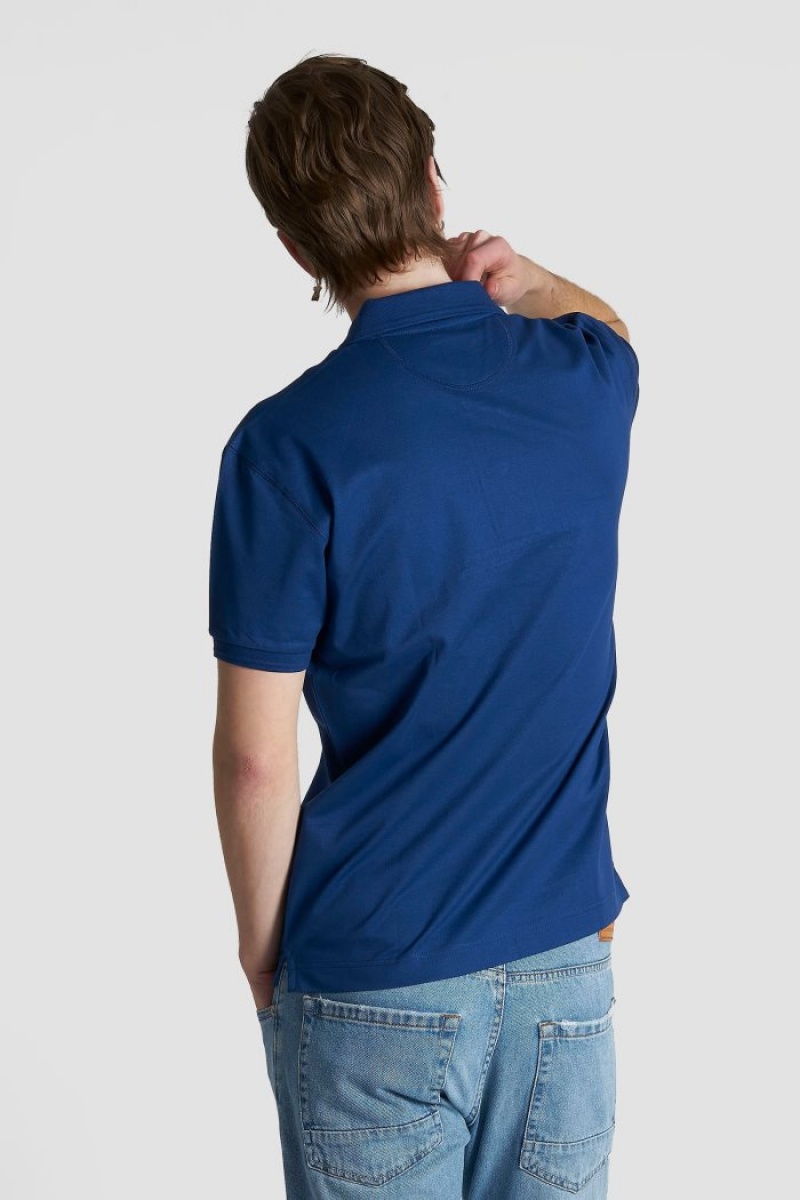 La Martina Slim-fit Stretch Piqué Muške Polo Majica Plave | YTE-3729