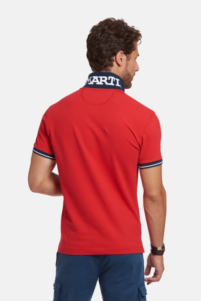 La Martina Slim-fit Stretch Piqué Muške Polo Majica Crvene | JZX-8671