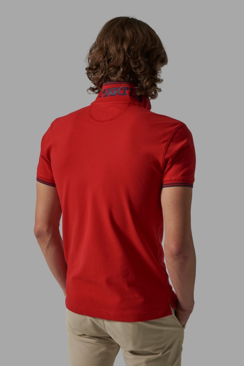 La Martina Slim-fit Stretch Piqué Muške Polo Majica Crvene | GDQ-0966