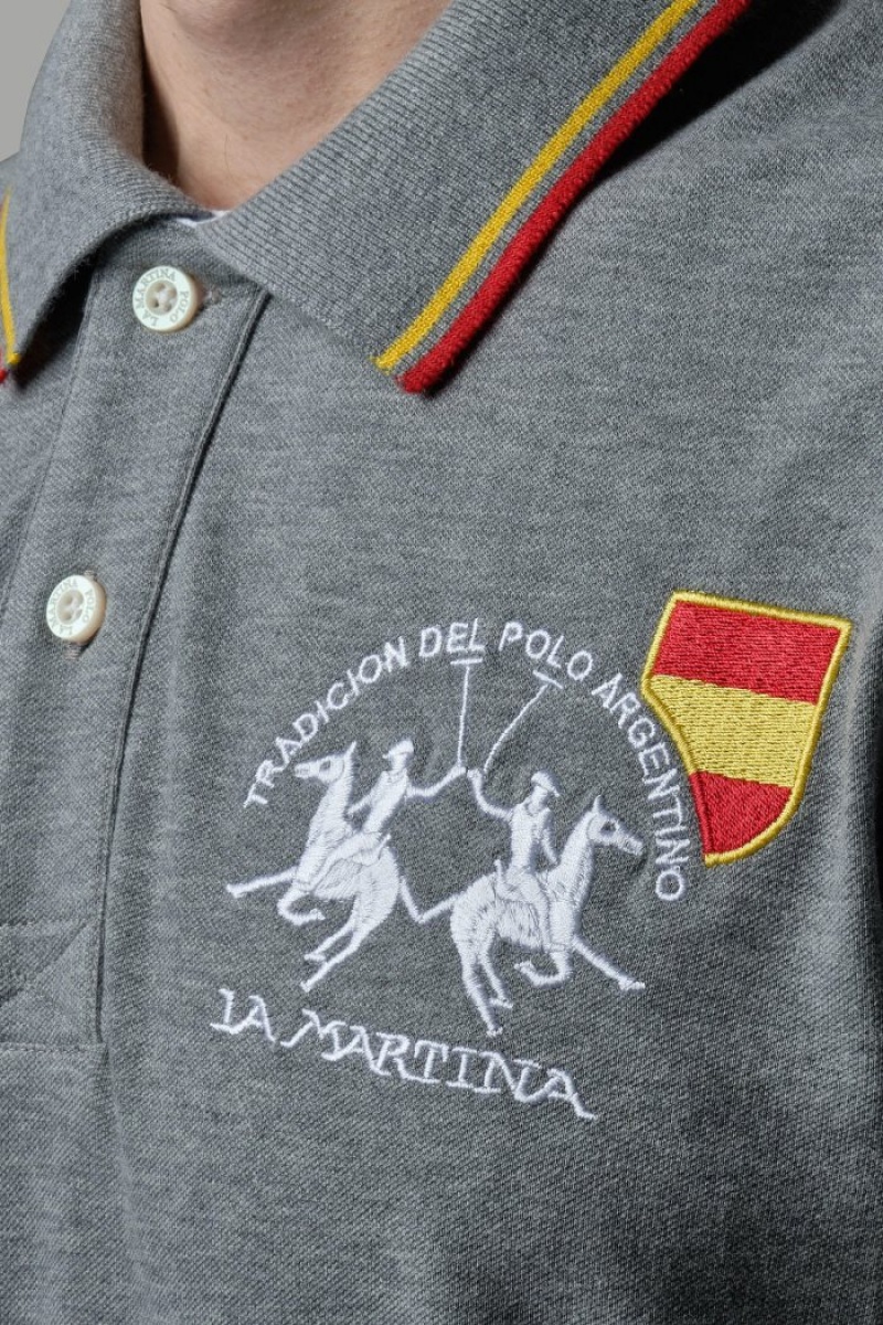 La Martina Stretch Piqué Muške Polo Majica Sive | PCR-9247